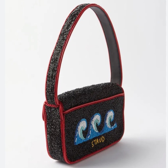 LIKE NEW STAUD Tommy Beaded Bag, Lobster - Picture 4 of 11